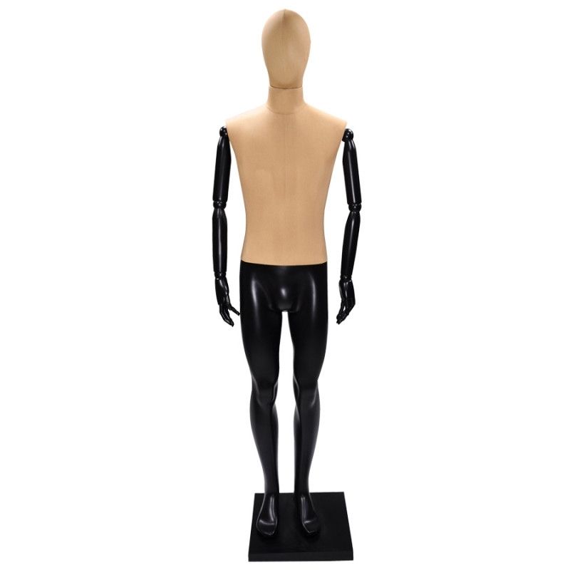 Mannequin de vitrine homme en tissu beige avec jambe noire ... Mannequin vitrine homme vintage beige noir : Mannequins vitrine
