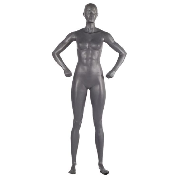 Mannequin vitrine sport femme fitness gris : Mannequins vitrine