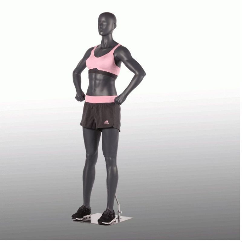 Mannequin vitrine sport femme fitness gris