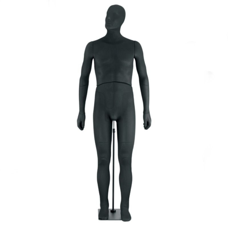 Mannequins vitrine homme flexible avec tissu noir : Mannequins vitrine
