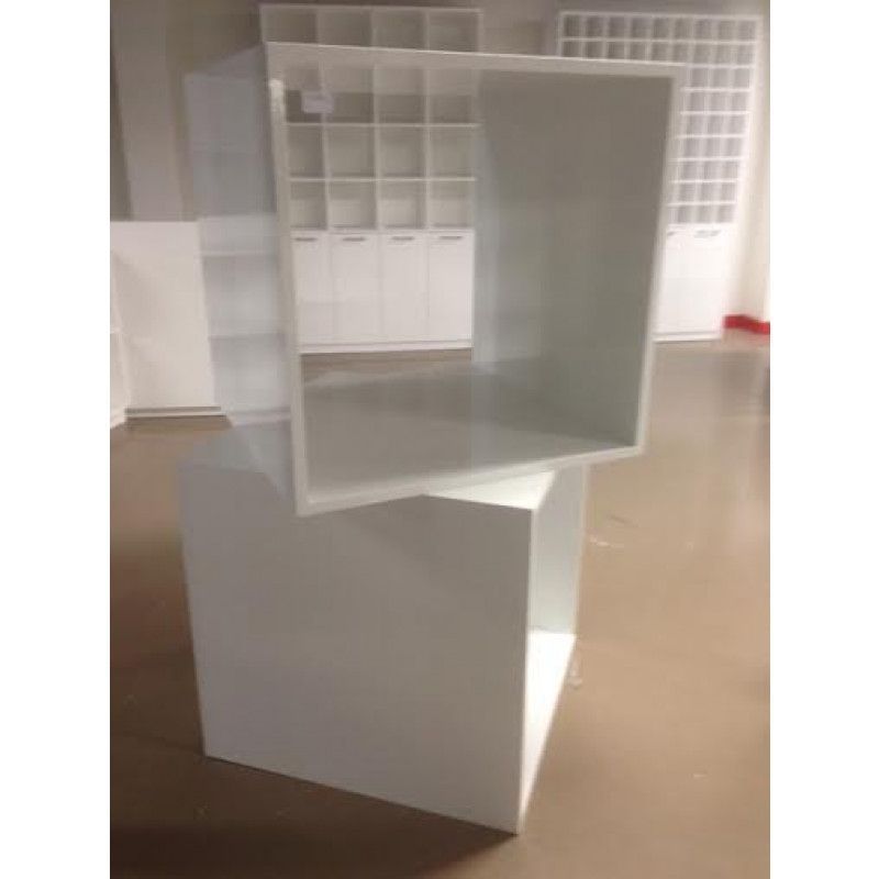 Mega cuble glossy blanc : Mobilier shopping