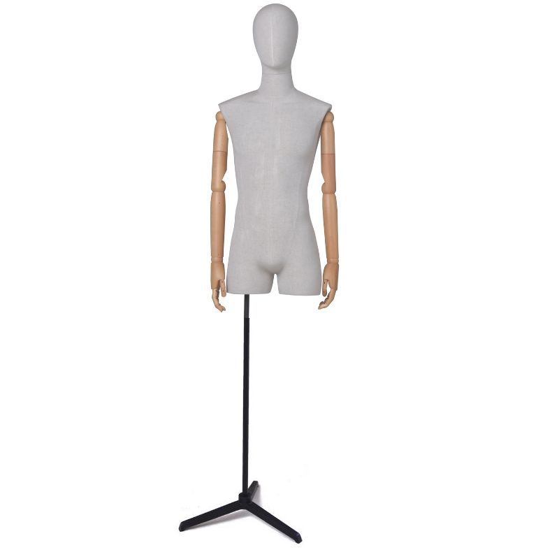 Men&#039;s couture bust in ecru linen with tripod base : Bust shopping