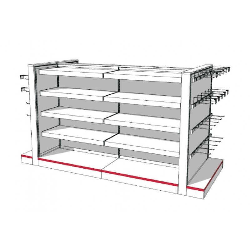 Our store furniture and gondolas will find their place in ... Metal gondola for store H 142 x 263 x 108 CM : Mannequins vitrine