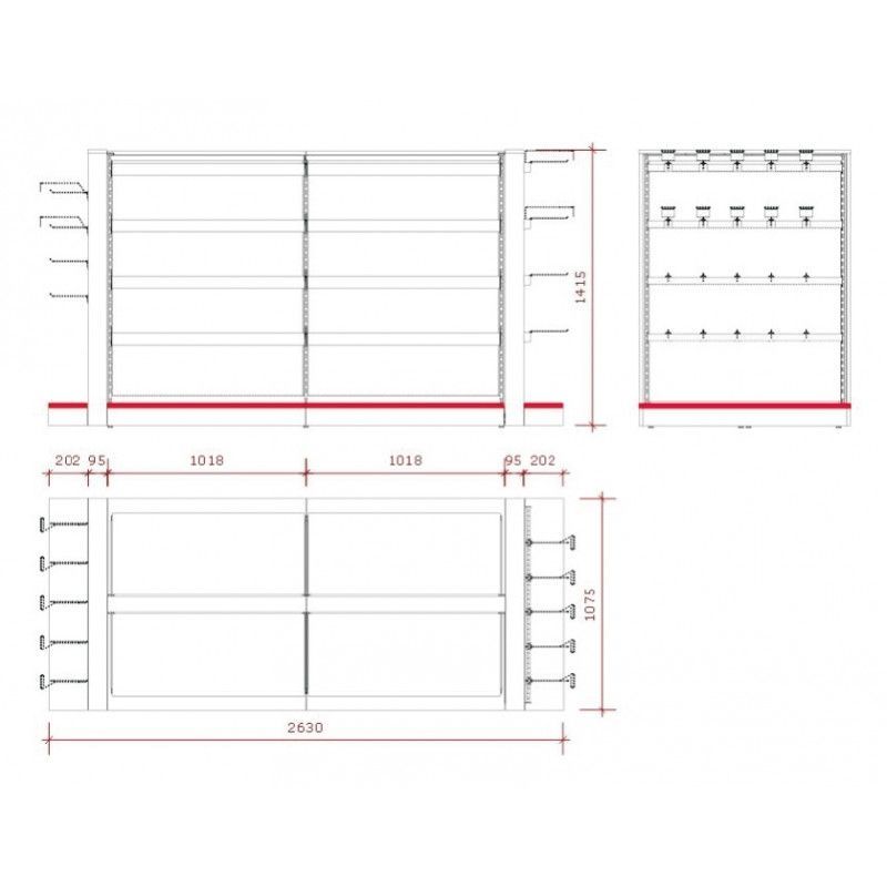 Image 2 : Metal gondola for store, Width ...