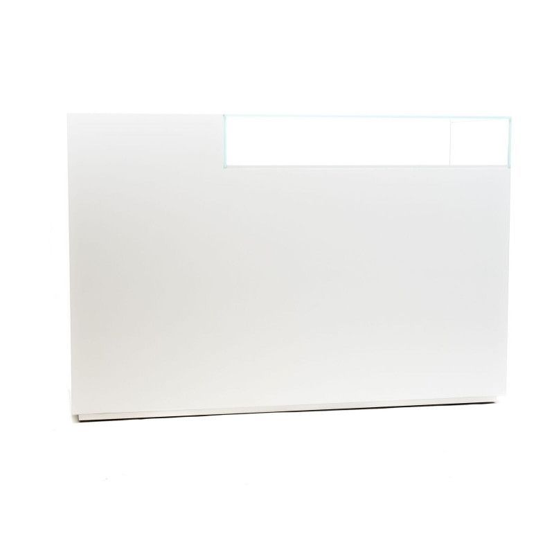 Modern counter 150cm bright white and drawer : Comptoirs shopping