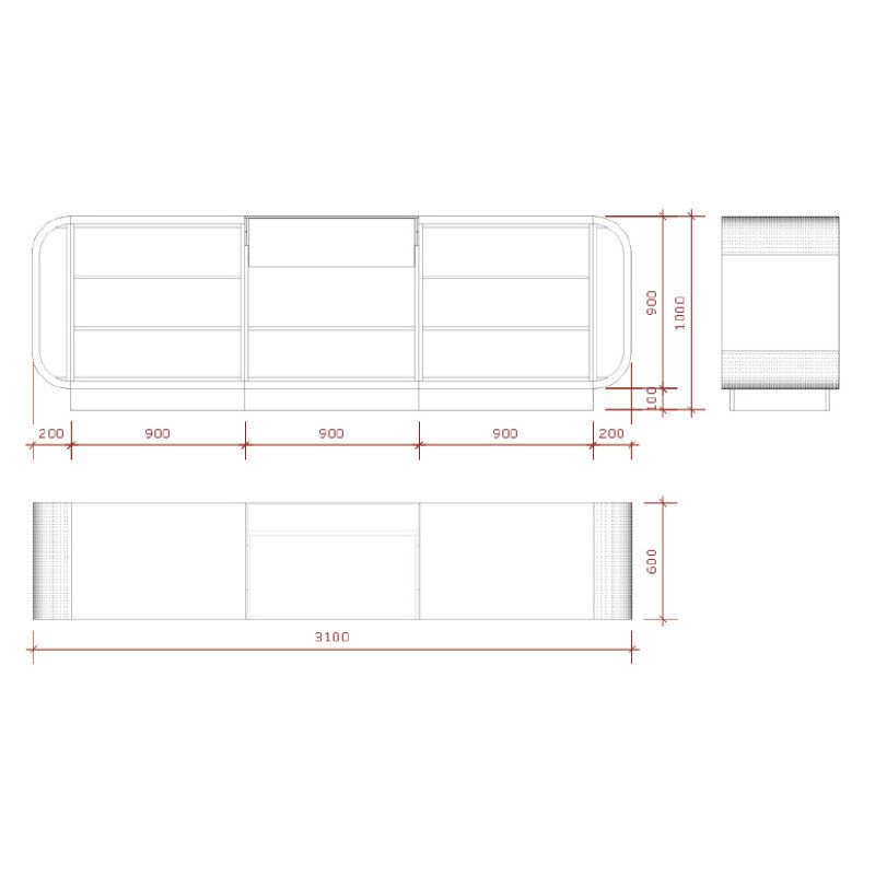 Image 3 : Modern store counter glossy black ...