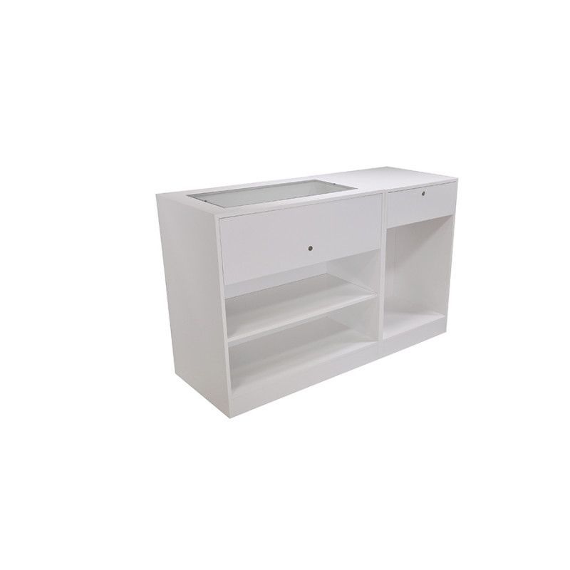 Image 2 : Modular counter glossy white - 160x100x60cm ...