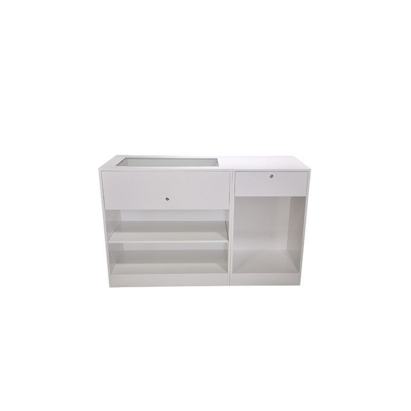 Image 3 : Modular counter glossy white - 160x100x60cm ...