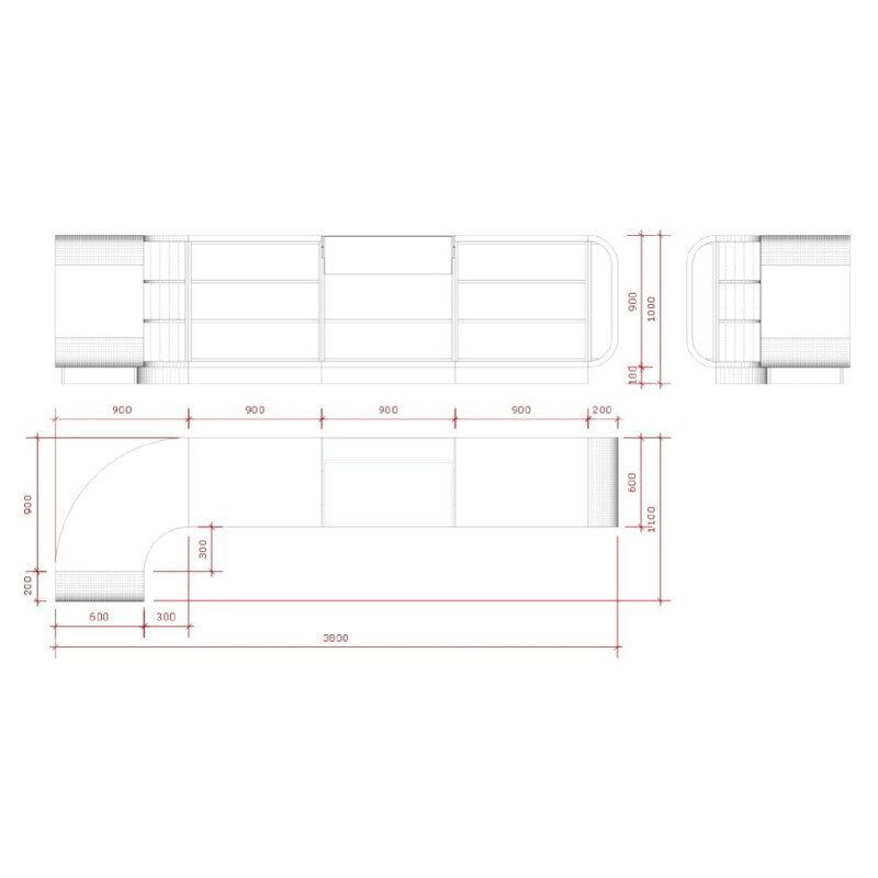 Image 3 : Mostrador de tienda moderno curvado ...