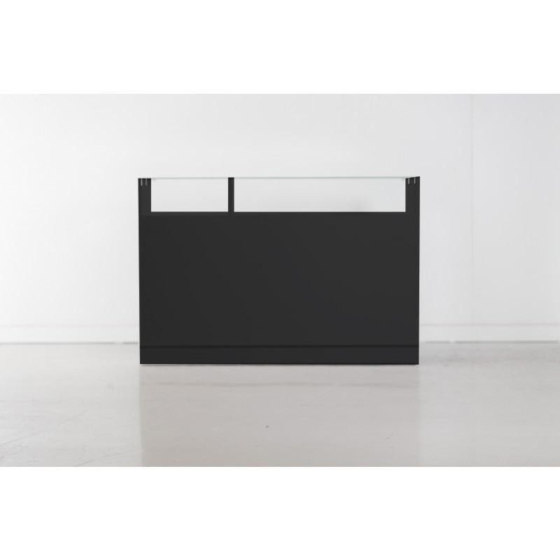 Mostrador negro con vitrina de cristal : Mobilier shopping