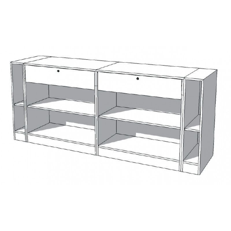 Image 1 : Mostrador de madera, color blanco ...