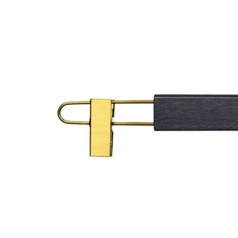 Image 2 : 10 black beechwood hangers, gold ...