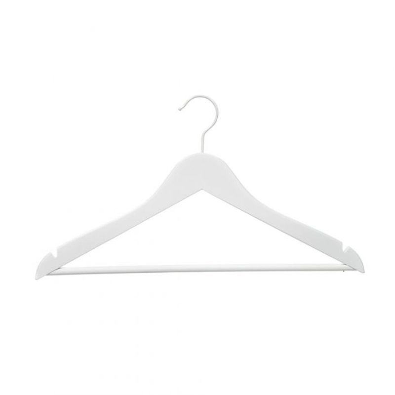 Pack 50 perchas de madera blanca con barra 44 cm : Cintres magasin