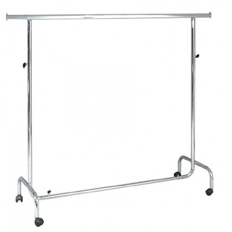 Portant à Roulettes GERSO - Hauteur Modulable, Repliable - Largeur 100cm - Chromé - NEUF