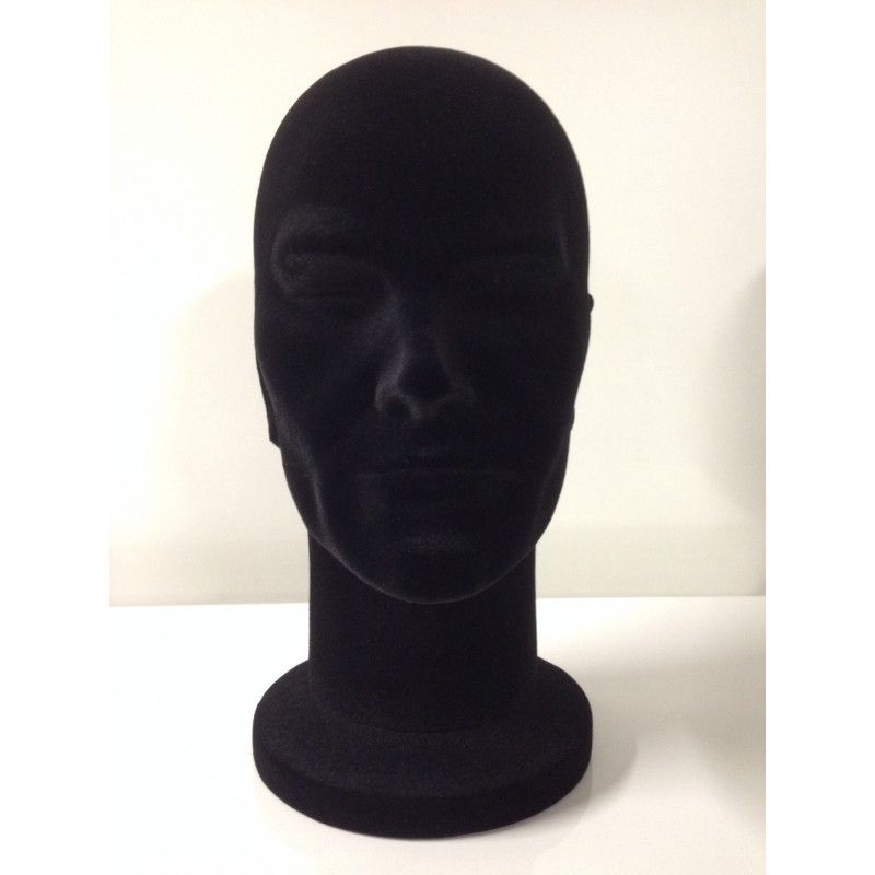 Pack de 7 cabezas maniqui hombre negras : Mannequins vitrine