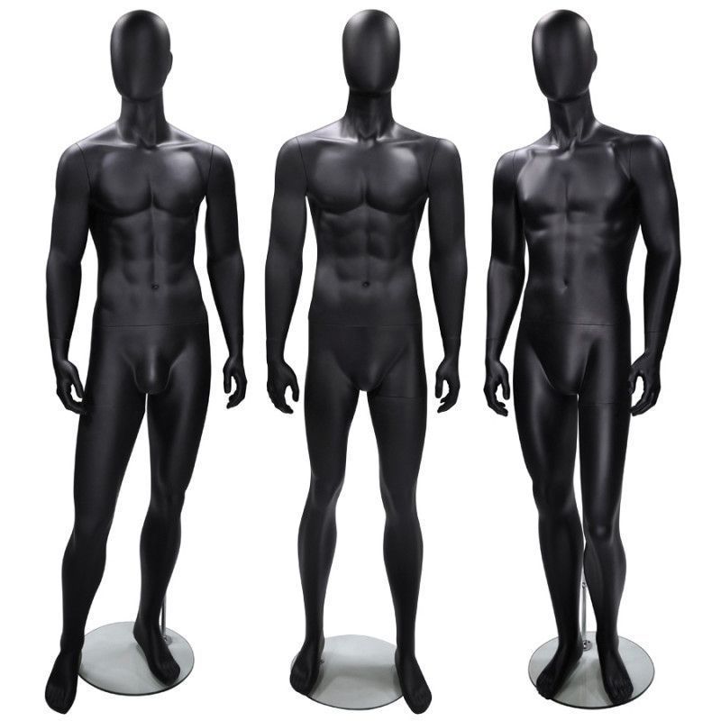 Pack x 3 male mannequin abstract black color : Mannequins vitrine