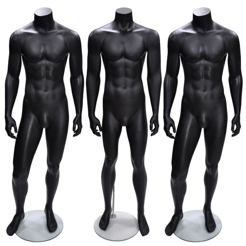 Pack x 3 male mannequin headless black : Mannequins vitrine