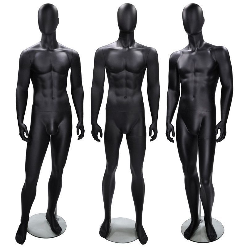Pack x 3 maniquies hombres negro con cabeza : Mannequins vitrine