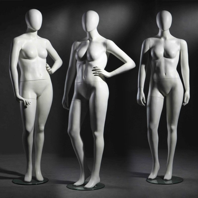 Pack x 3 mannequin vitrine femme forte blanc