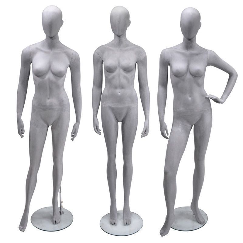 Pack x3 maniquies senora grise cimento : Mannequins vitrine