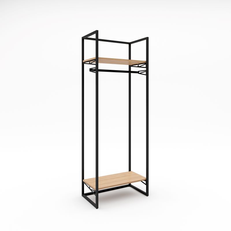 Questa gondola da negozio in metallo epossidico nero con scaffale ... Pensile con scaffali e ripiani H 220 x 80 x 47 : Mobilier shopping