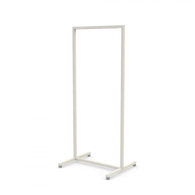 Percheros recto en metal blanco 60cm x 155cm : Portants shopping