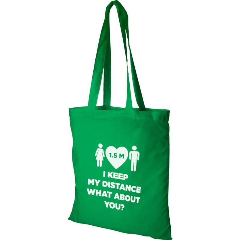 Personalised green cotton bags - 140gr - 38x42cm : Tote bags