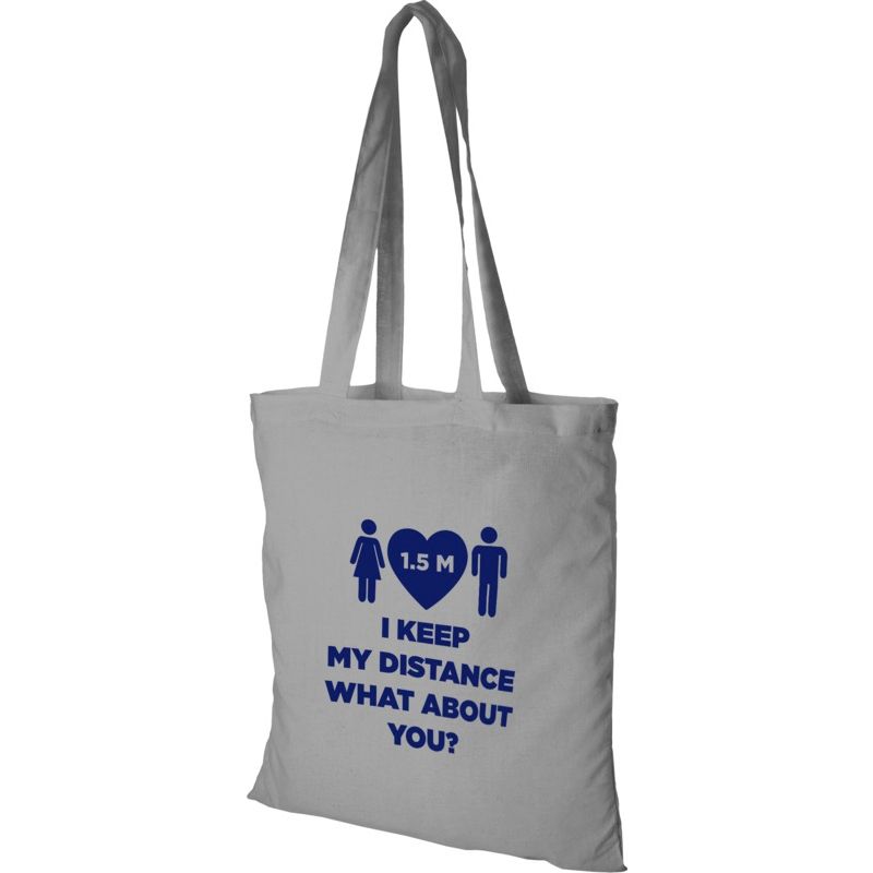 Personalised grey cotton bags - 140gr - 38x42cm : Tote bags