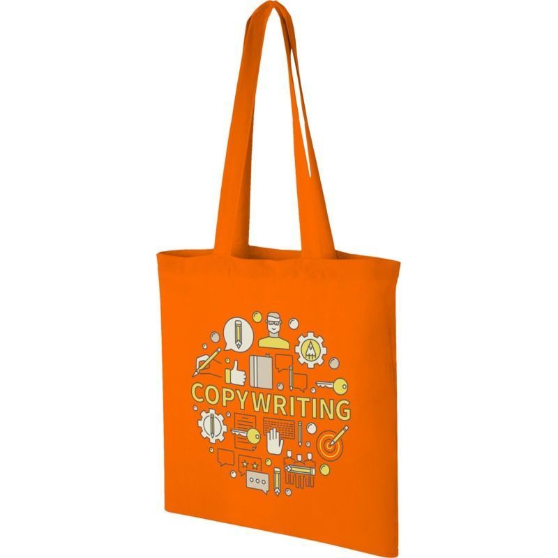 Personalised orange cotton bags - 140gr - 38x42cm : Tote bags