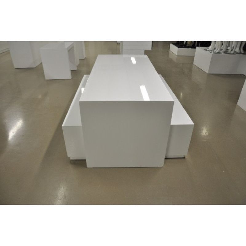 Pir&aacute;mide blanca brillante tienda podio : Mobilier shopping
