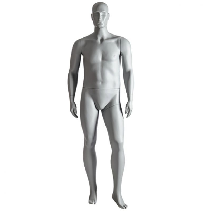 Plus size gray male mannequin posing : Mannequins vitrine