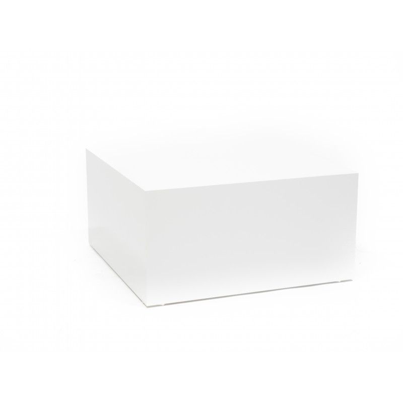 Podium blanc glossy 50 x 50 x 25cm : Mobilier shopping