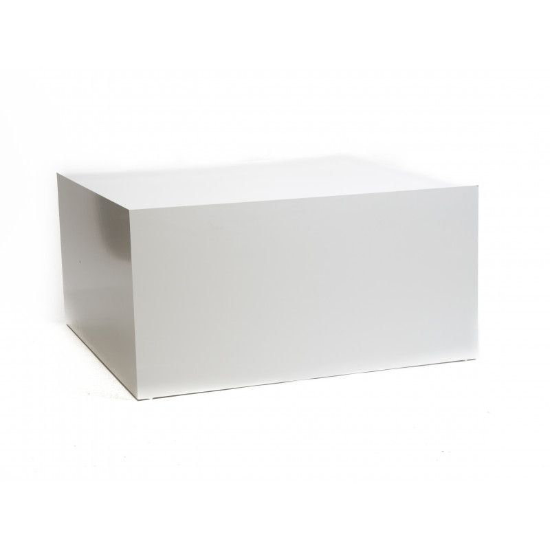 Podium couleur blanc brillant 100 x 100 x 50 cm : Mobilier shopping