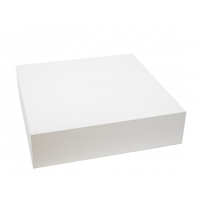 Podium blanc glossy 100 x 100 x 25cm : Mobilier shopping