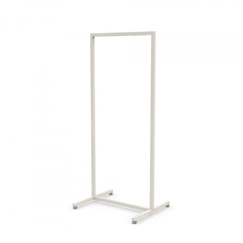 Portant droit en metal blanc 60cm x 155cm : Portants shopping