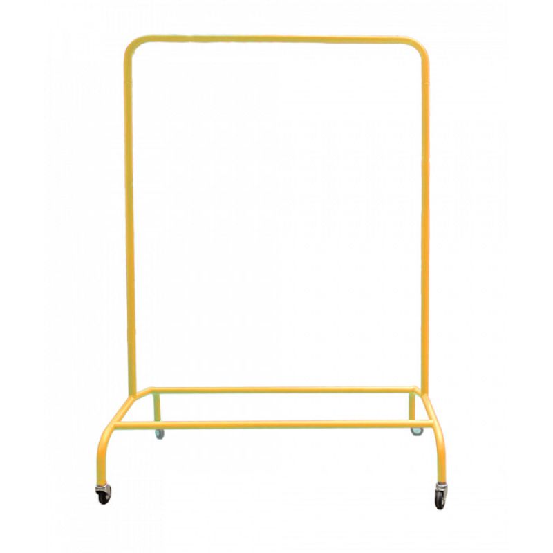 Portant jaune en m&eacute;tal hauteur 150 cm : Portants shopping