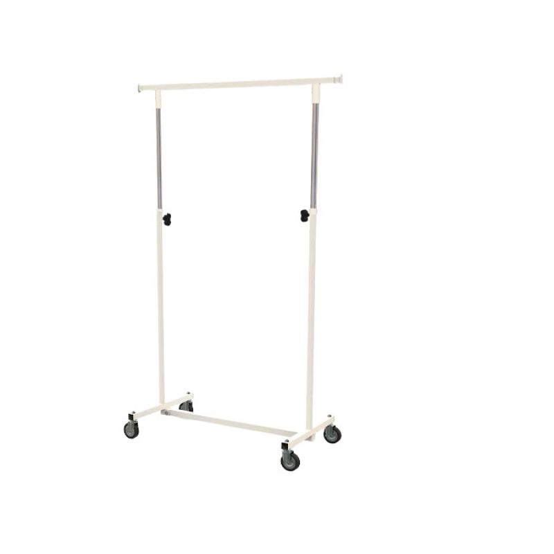 Portant pliable blanc r&eacute;glable 100 &agrave; 170 cm : Portants shopping