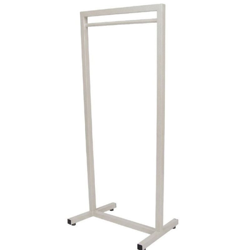 Portant vetement droit blanc &eacute;cru 150cm x 62,5cm : Portants shopping