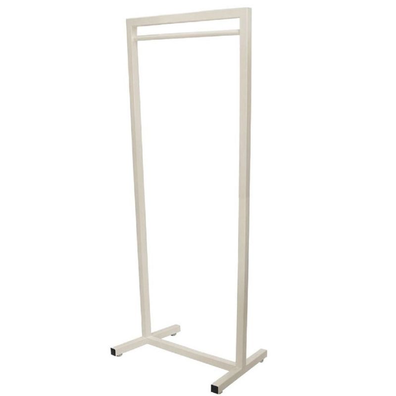 Portant vetement droit blanc &eacute;cru 180cm x 62,5cm : Portants shopping