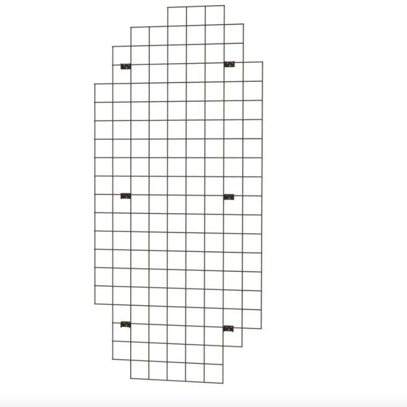 pr&eacute;sentoir grillag&eacute; noir avec crochet - 2000x900 mm : Mobilier shopping