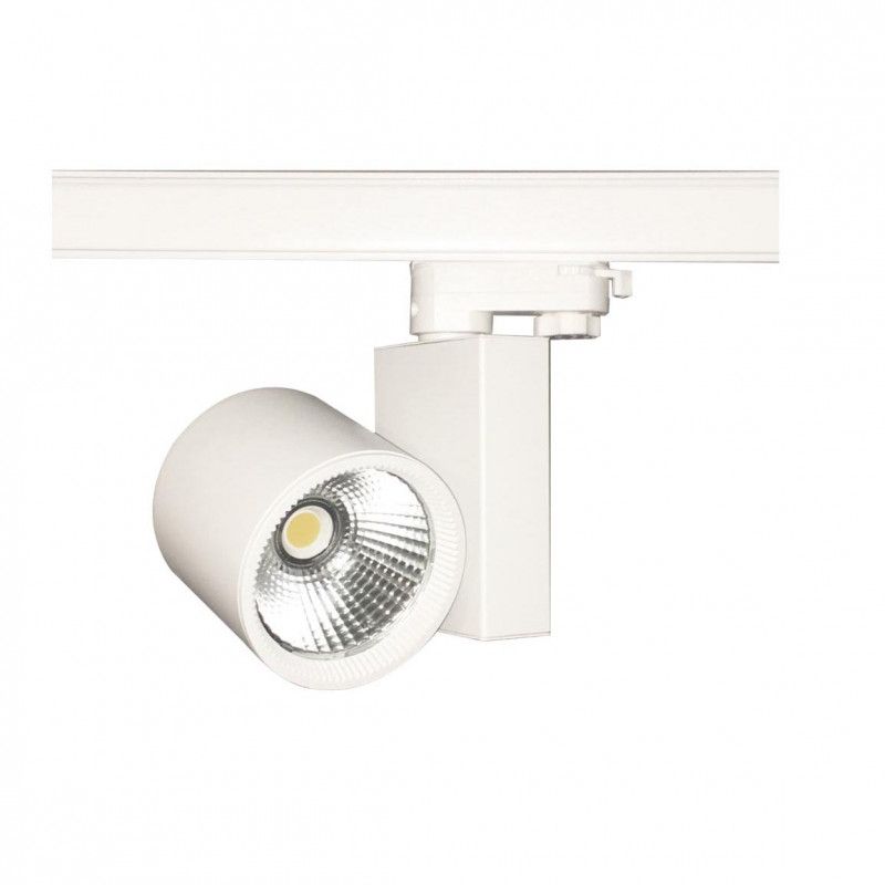 Projecteur led 30 w sur rail triphas&eacute; blanc 3500 KELVIN : Spots