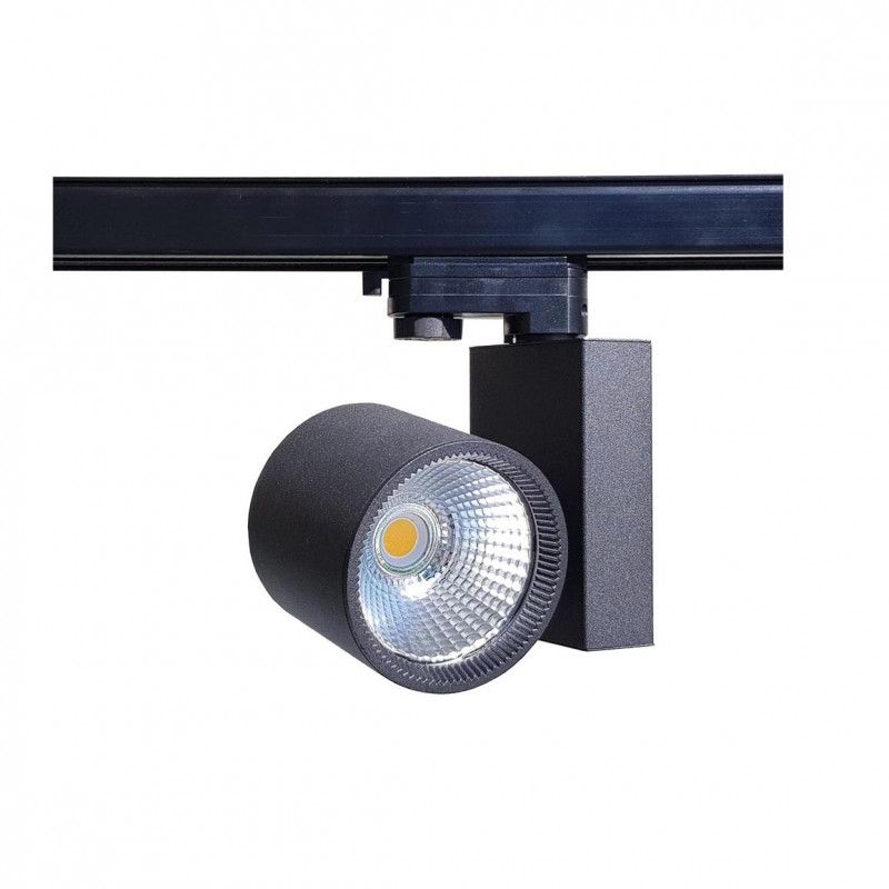 Projecteur led 30 W sur rail triphas&eacute; Spirit Noir : Spots