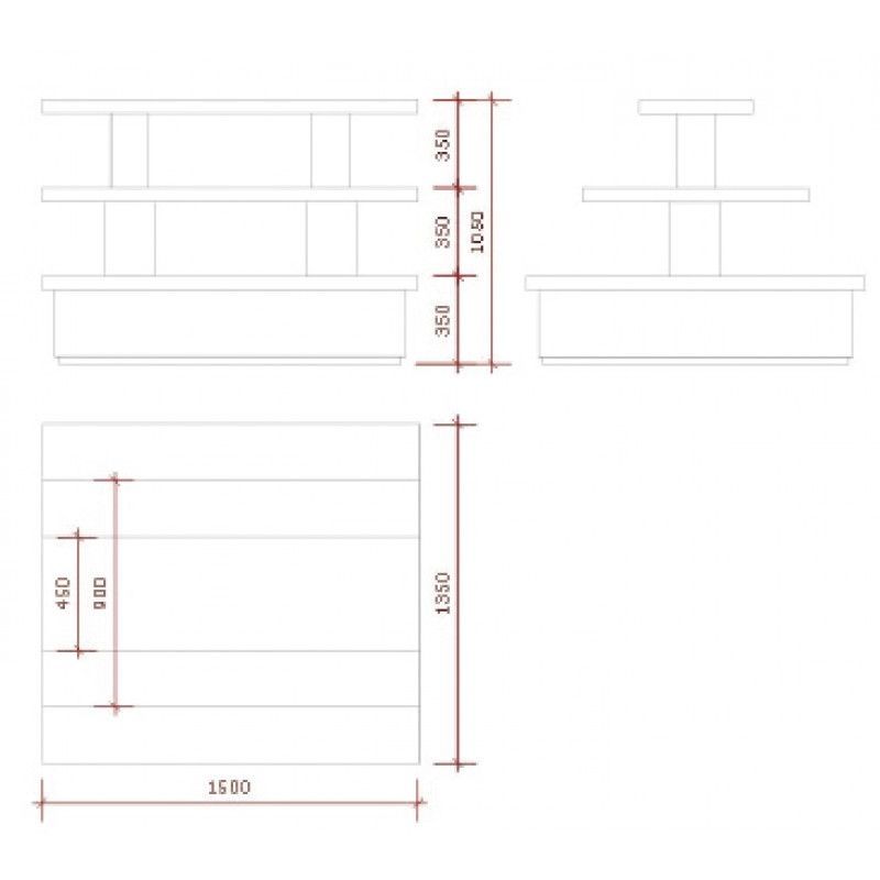 Image 2 : Pyramid table black finish - 150x135x105cm ...