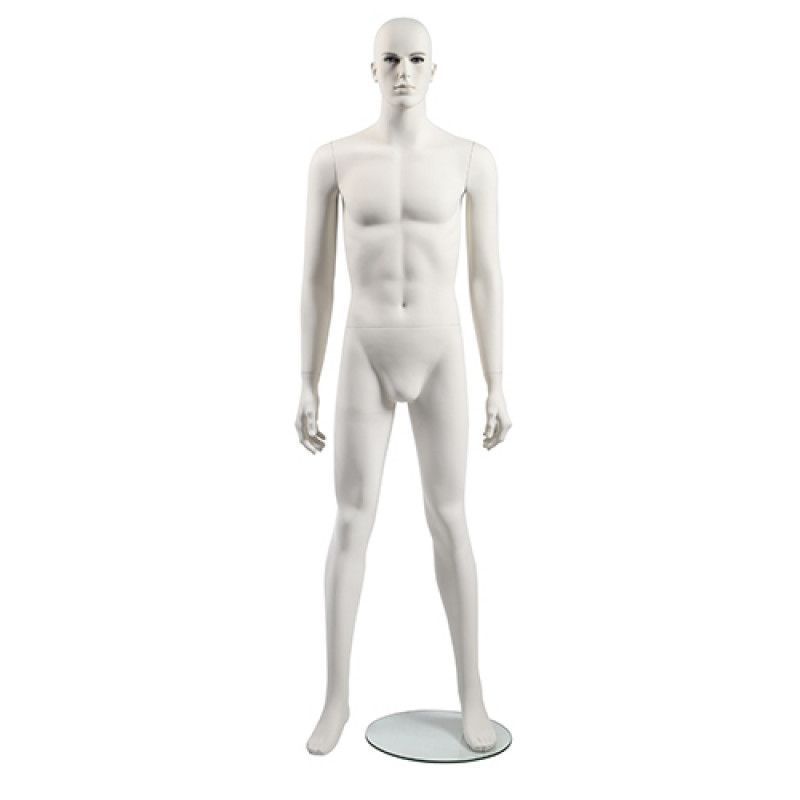 Realistic male mannequins straight position : Mannequins vitrine