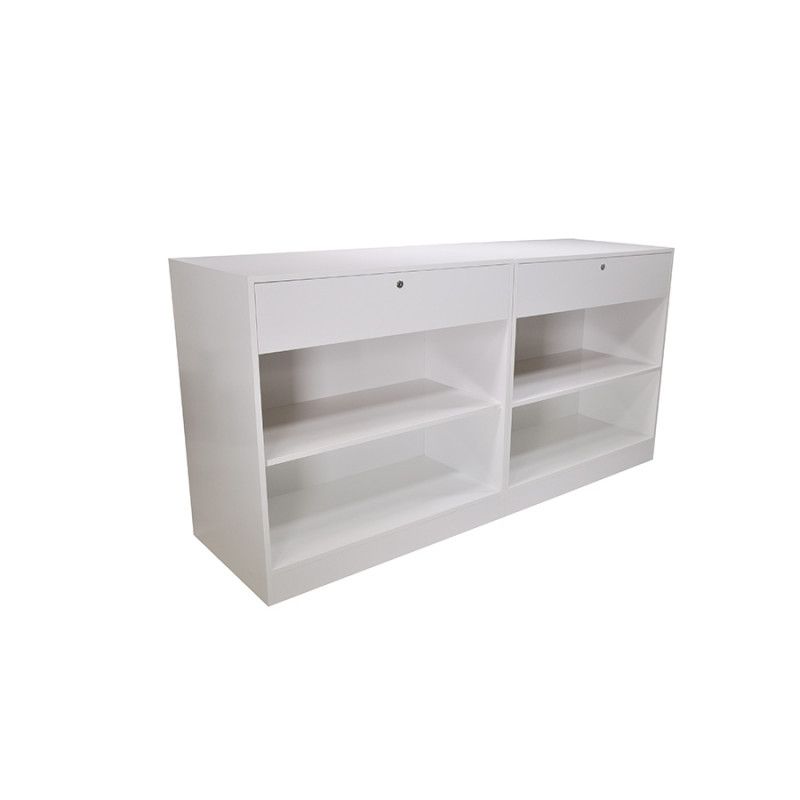 Image 2 : Rectangular modern counter glossy white ...