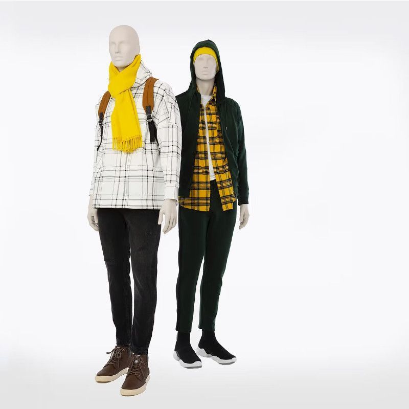 Cream Painted Male Display Mannequin with Abstract Face : Mannequins vitrine