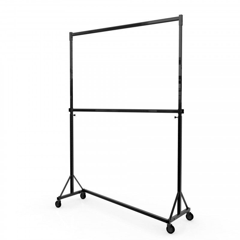 Reinforced clothing rail garment with intermediate bar : Portants shopping