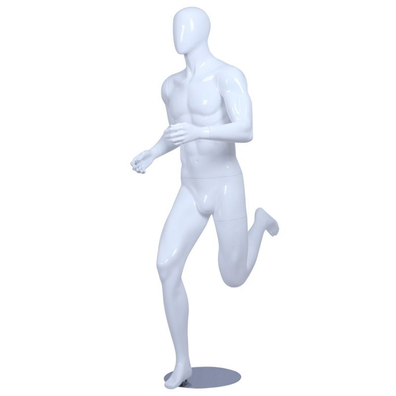 Running male mannequins : Mannequins vitrine