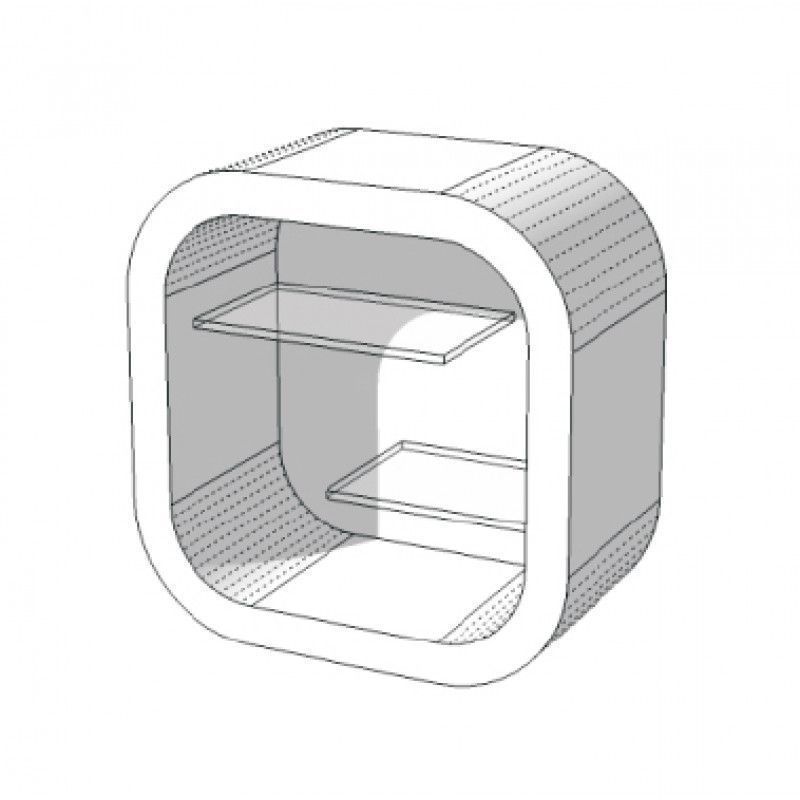Image 1 : scaffalature bianca e vetro