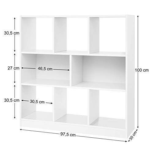 Scaffale bianco in legno per libreria